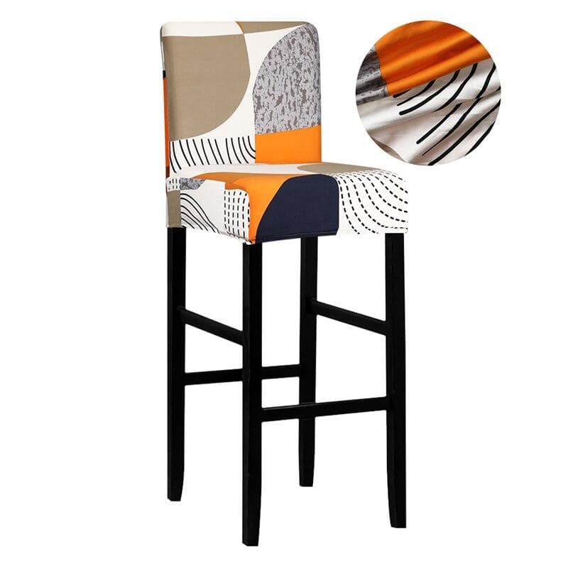 Hvid, Beige Og Orange Barstolsovertræk