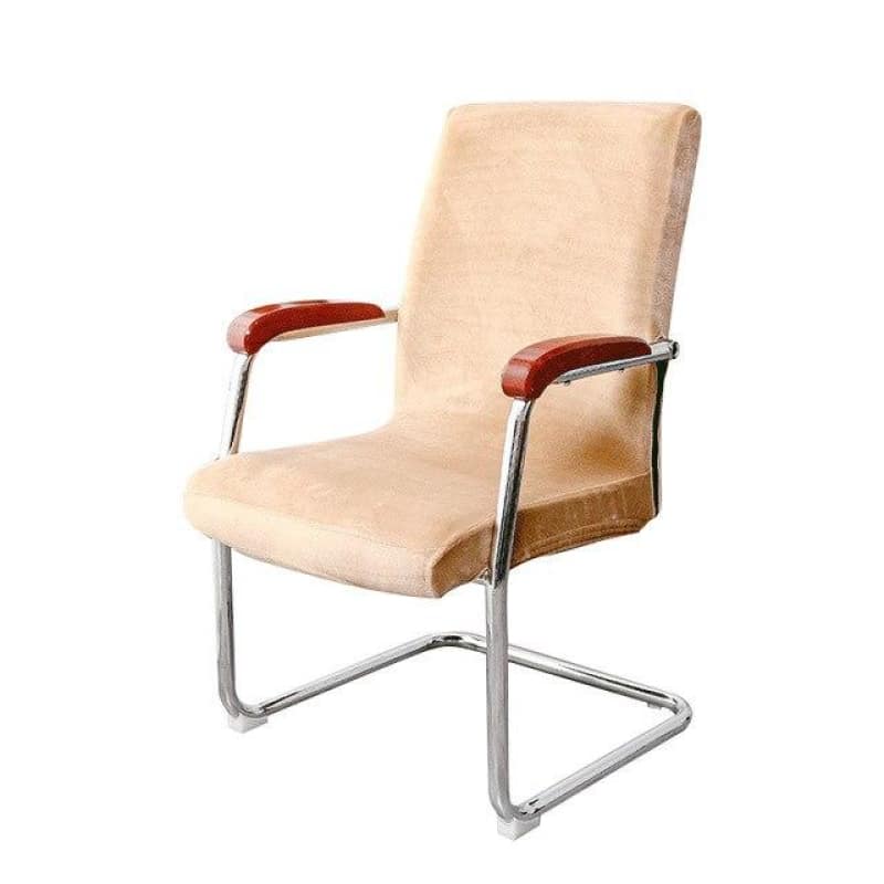Mørk Beige Velvet Kontorstolebetræk