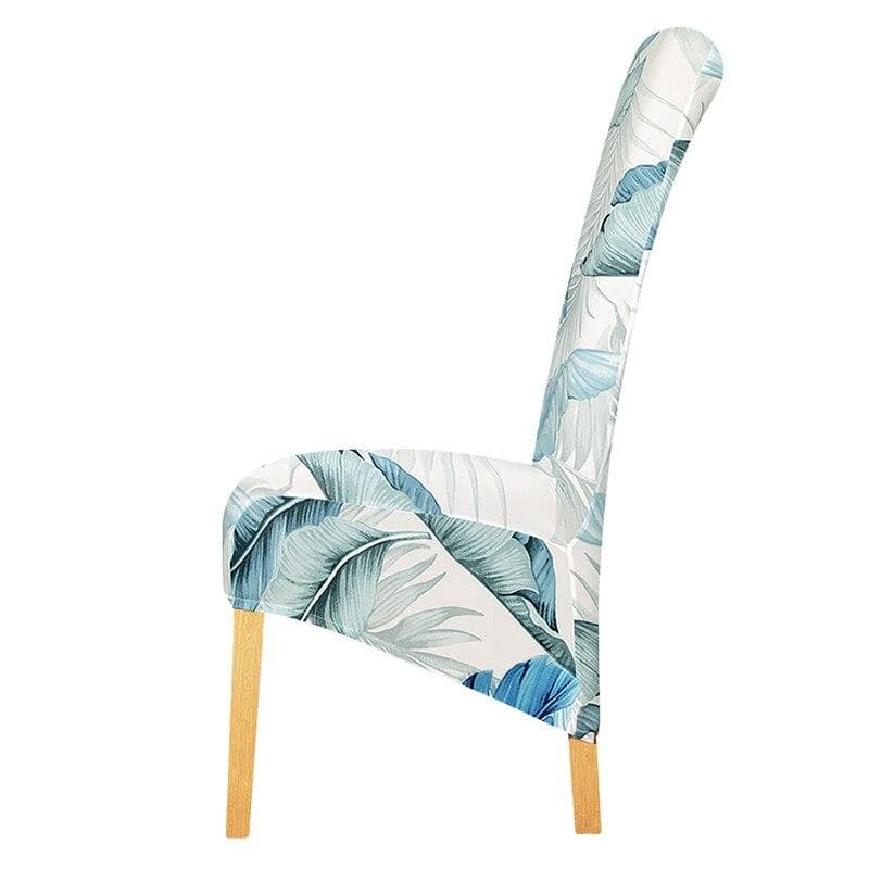 Stort Hvidt Stolebetræk Med Blå Fjer