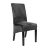 Stor Størrelse Velvet Chair Cover Mørkegrå Metal