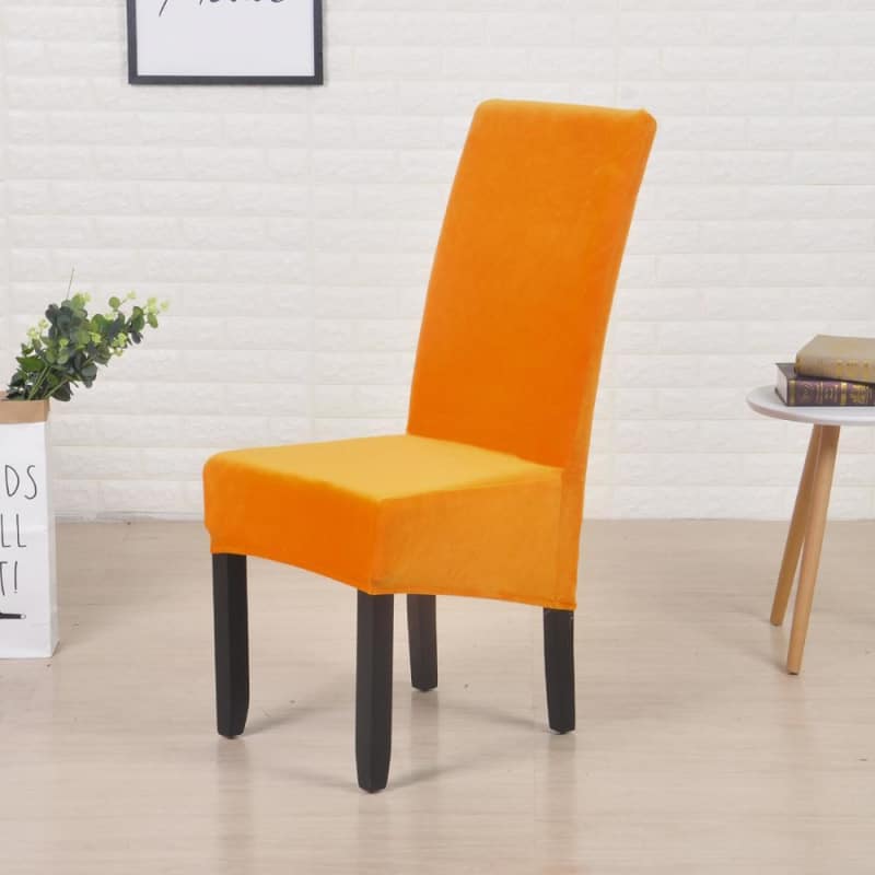 Stor Størrelse Velvet Chair Cover Flash Orange