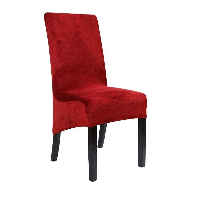 Stor Størrelse Velvet Chair Cover Mørkerød