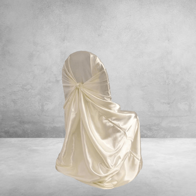 Ecru Satin Bryllupsstolebetræk