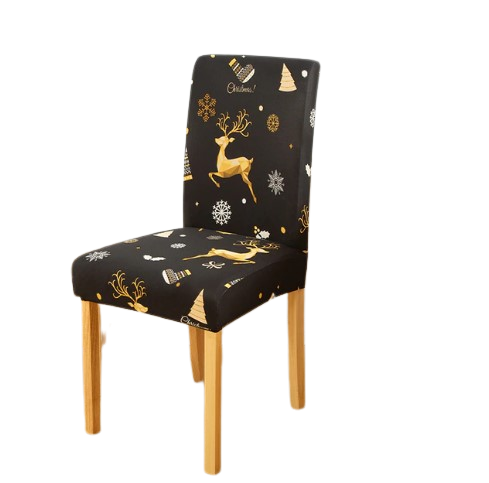 Glædelig Jul Sort Stolebetræk