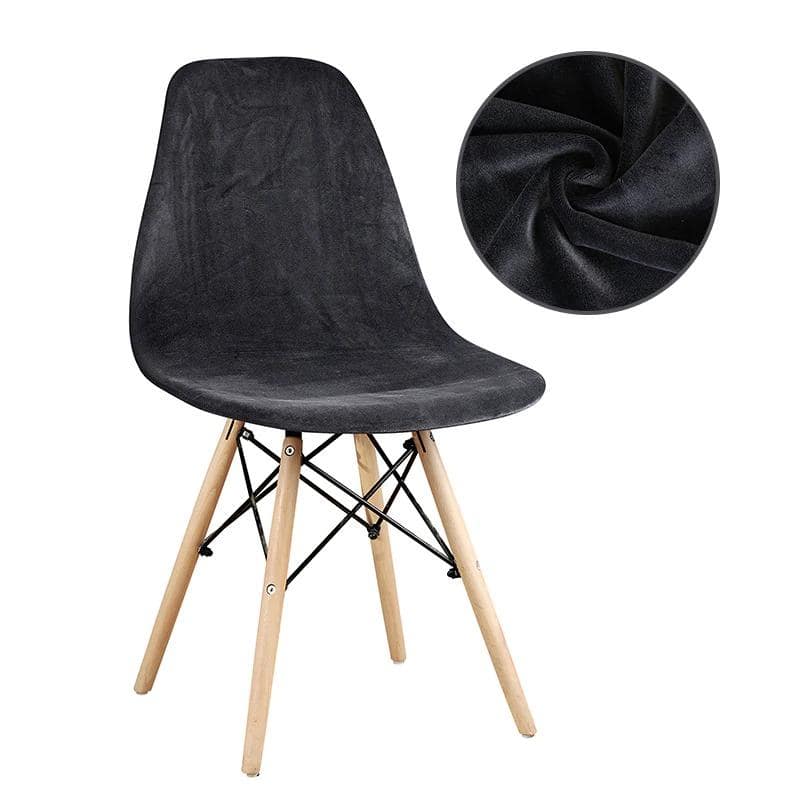 Grey Velvet Scandinavian Chair Cover