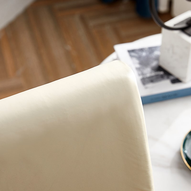 Cremehvidt Imiteret Læder Stolebetræk