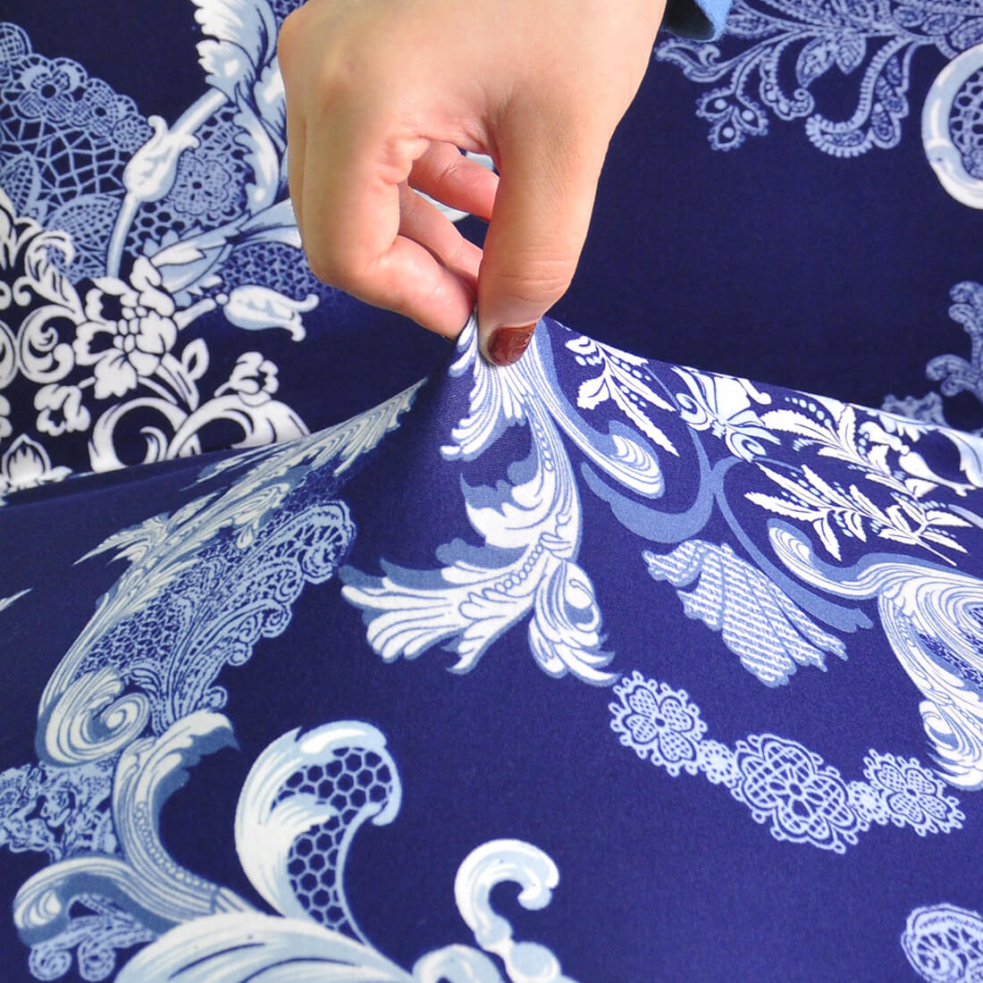 Vintage Hvid Og Blå Stolebetræk