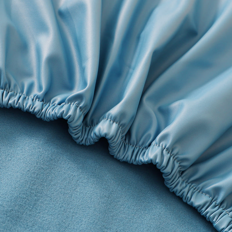 Sky Blue Læder Kontorstolebetræk