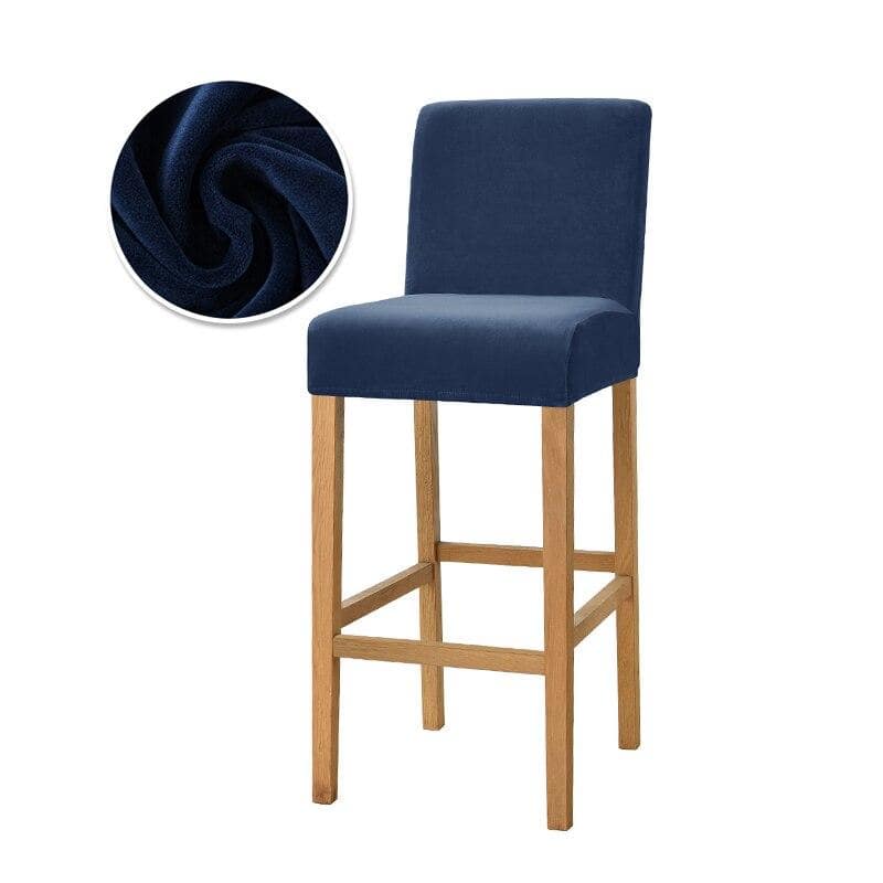 Navy Blue Velvet Barstolebetræk