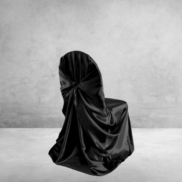 Sort Satin Betræk Til Bryllupsstole