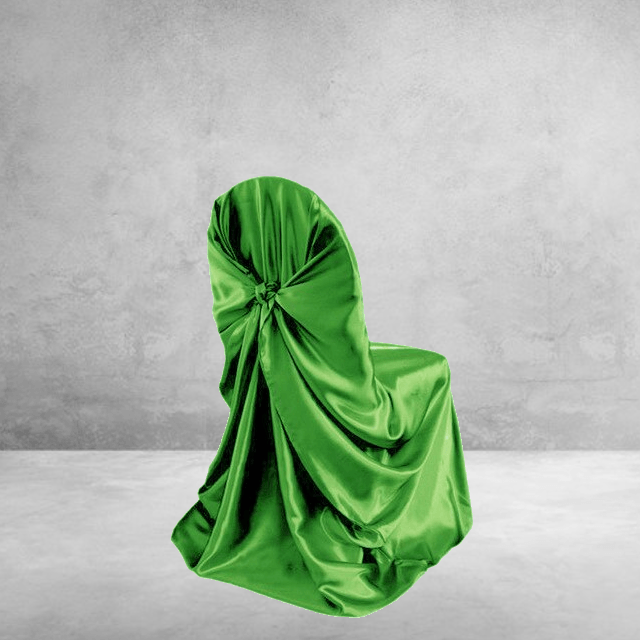 Grøn Satin Bryllup Stolebetræk